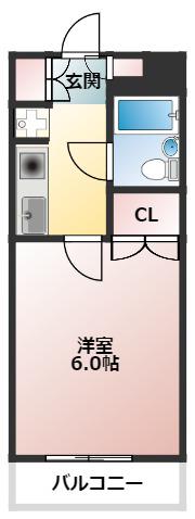 カーサ目黒(1K/3階)の間取り写真