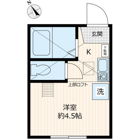 ヒルズ片吹(ワンルーム/1階)の間取り写真