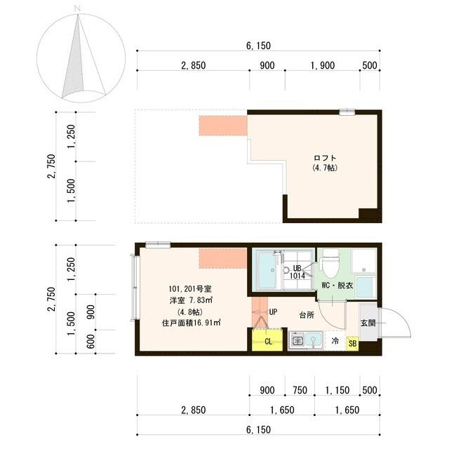 MAISON SOURIRE(1K/1階)の間取り写真