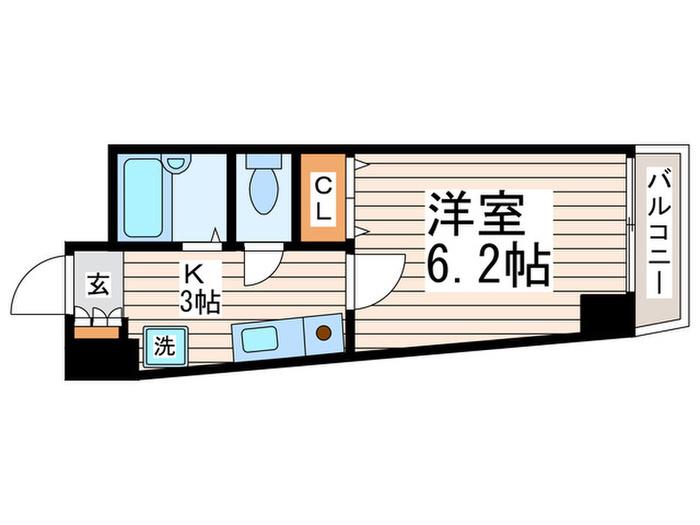 エクメーネ(1K/3階)の間取り写真