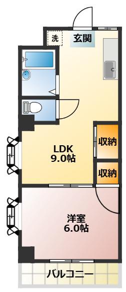 第3旭マンション(1LDK/4階)の間取り写真