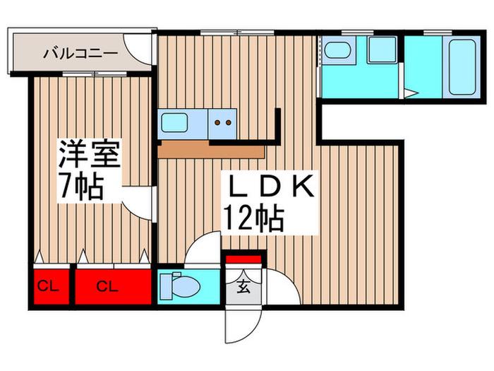 ゴールドパレス菅野(1LDK/3階)の間取り写真