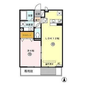 セントスクエアーA(1LDK/1階)の間取り写真