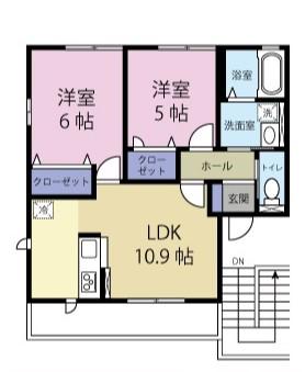 グリーンヒルズ(2LDK/2階)の間取り写真