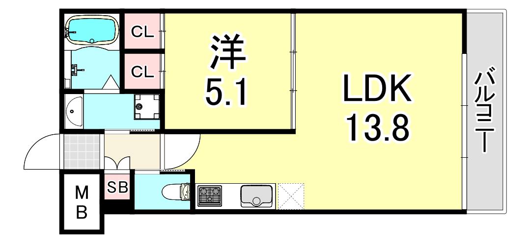 プレジオ御幣島ASIAN(1LDK/3階)の間取り写真