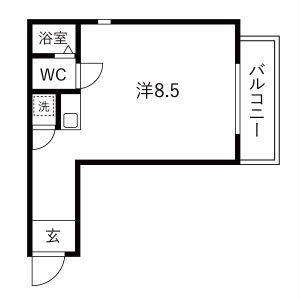 ヴァンベール原(ワンルーム/4階)の間取り写真