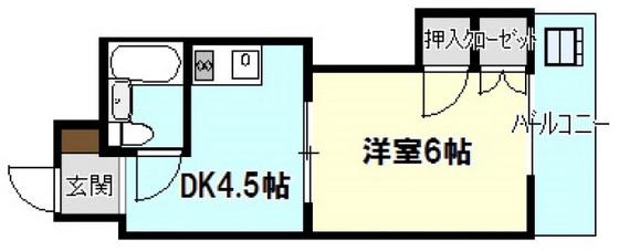 第二沖田ビル(1DK/3階)の間取り写真