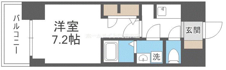 S-RESIDENCE阿波座BOUNCY(1K/14階)の間取り写真