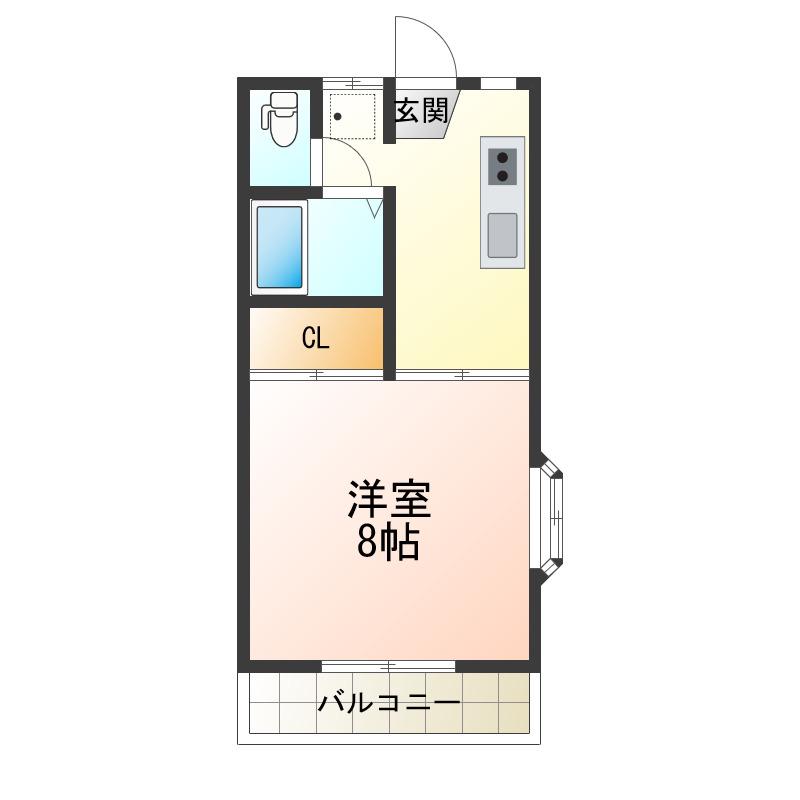 フォーブル松波(1K/2階)の間取り写真
