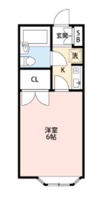 ツェルマット(1K/1階)の間取り写真
