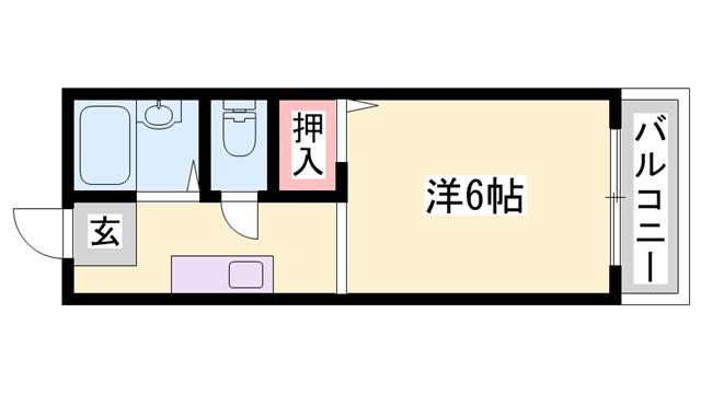 リヴェール田寺 A棟(1K/1階)の間取り写真