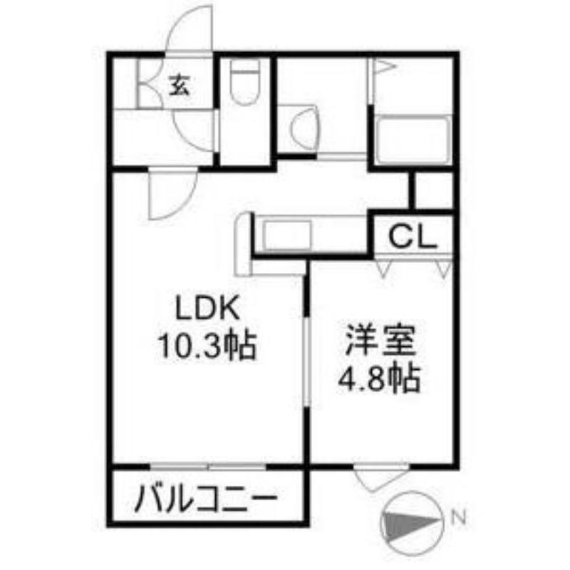 MANYS COURT(1LDK/3階)の間取り写真
