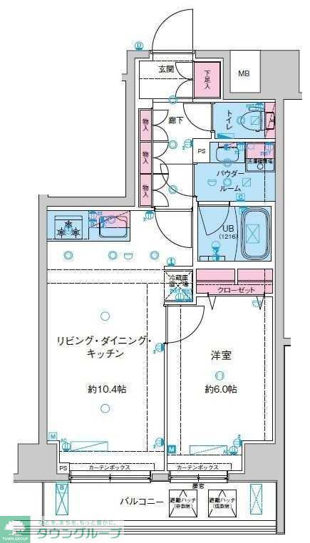 GENOVIA鐘ヶ淵(1LDK/2階)の間取り写真