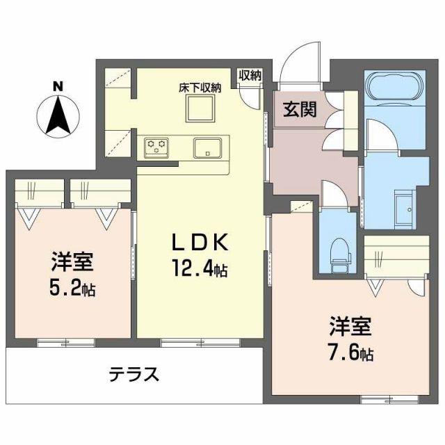 シャーメゾン大晶(2LDK/1階)の間取り写真
