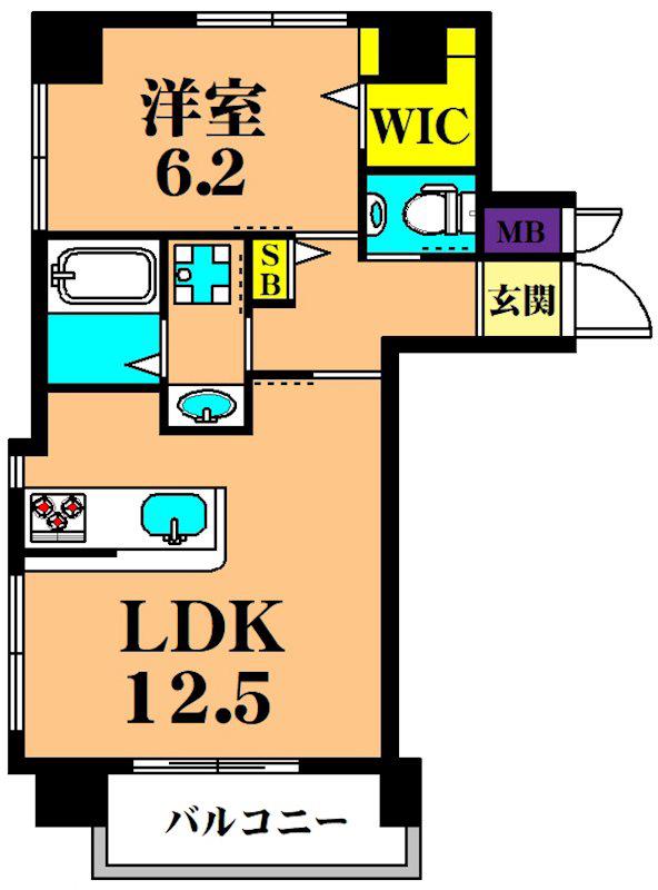TS COURT(1LDK/4階)の間取り写真