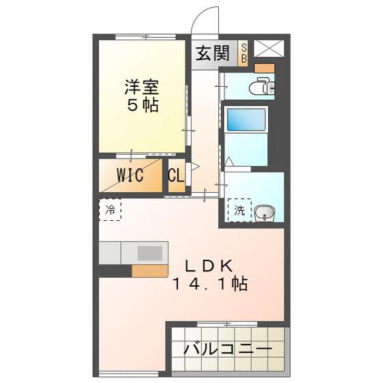 レヴァンテ(1LDK/3階)の間取り写真