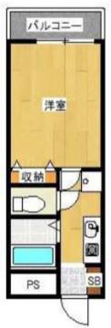 フリーディオ木屋元町(1K/4階)の間取り写真