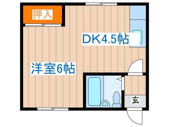 パレスエイト(1DK/4階)の間取り写真