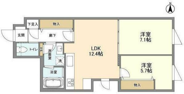 カーサ壬生寺道(2LDK/3階)の間取り写真