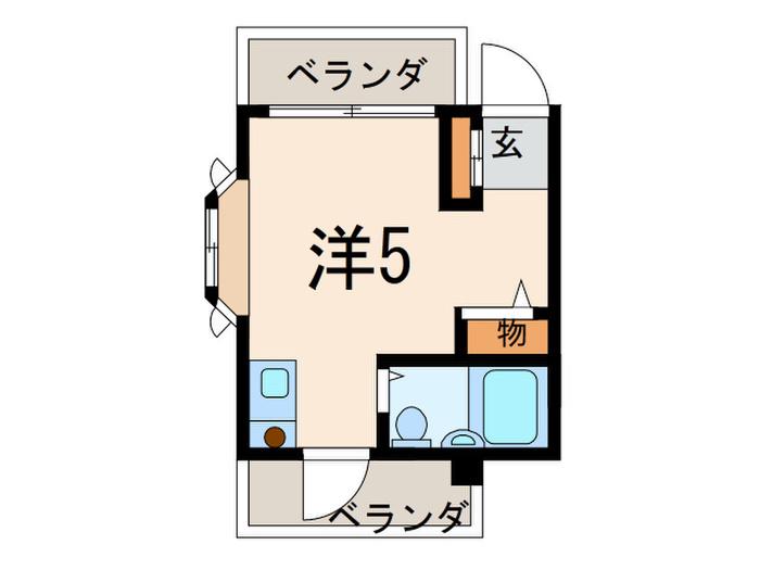 柴崎マンション桜ヶ丘(ワンルーム/2階)の間取り写真