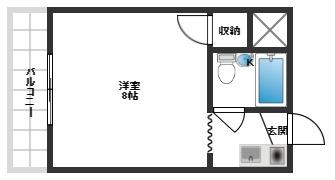 フラットピア88(1K/5階)の間取り写真