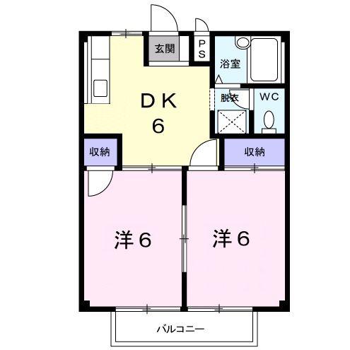 エクセル昭和(2DK/2階)の間取り写真