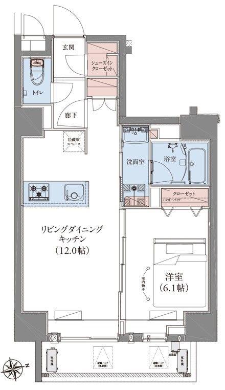 CREATIF蔵前(1LDK/5階)の間取り写真