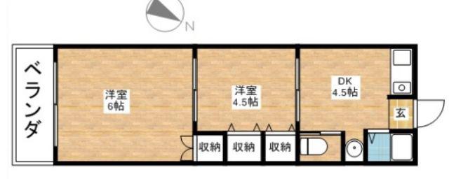 むつみマンション(2DK/3階)の間取り写真
