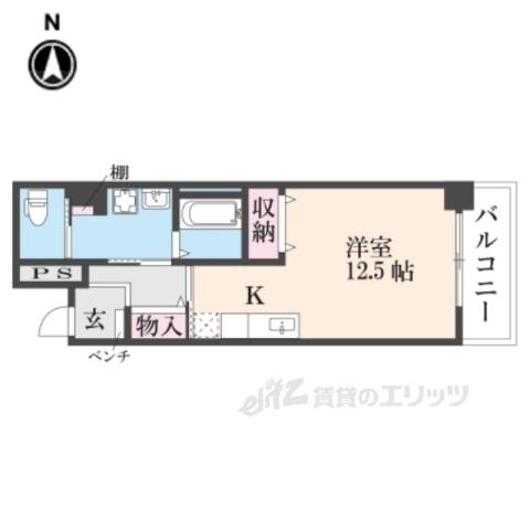 アクティ綾小路(ワンルーム/7階)の間取り写真