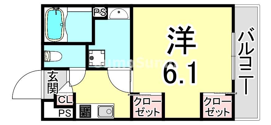 リブリ・魚崎(1K/2階)の間取り写真