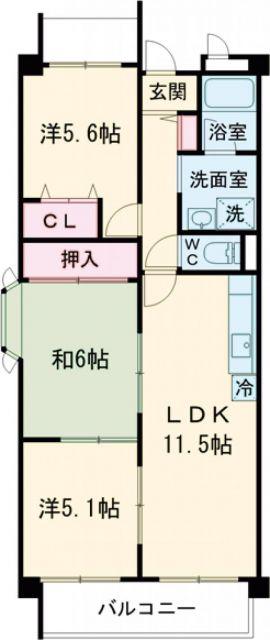 アーク・コート(3LDK/3階)の間取り写真