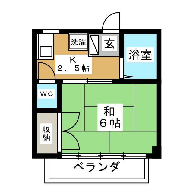 MSオカダ(1K/1階)の間取り写真