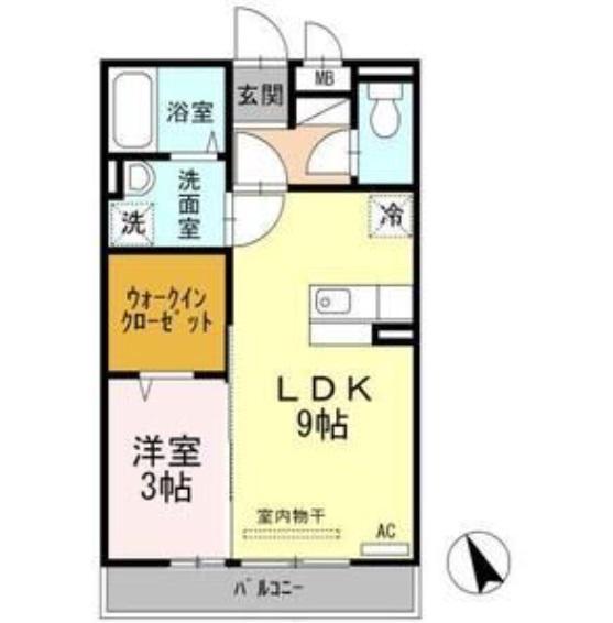 ルルディ(1LDK/2階)の間取り写真