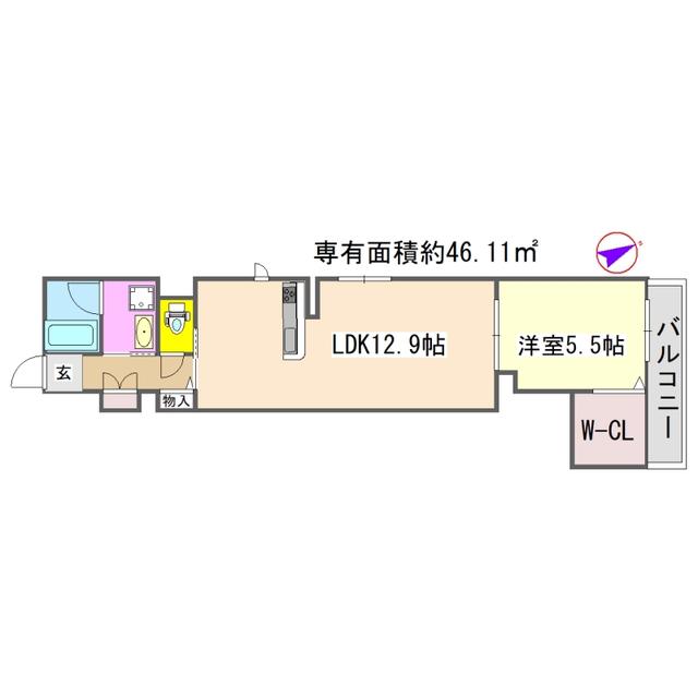 レオナ聖護院(1LDK/2階)の間取り写真