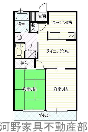 ピシィーズ(2LDK/2階)の間取り写真