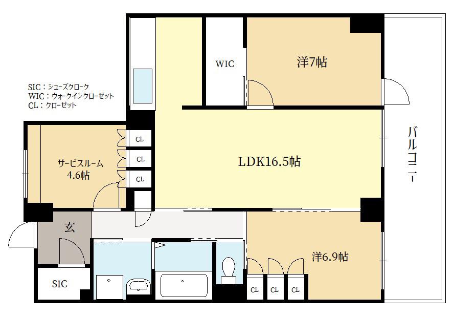 AKADEMOS RESIDENCE(2SLDK/4階)の間取り写真