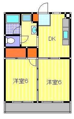TS-21(2DK/2階)の間取り写真