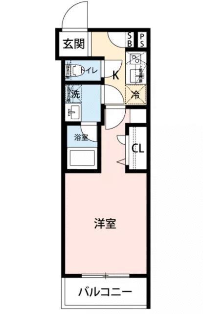 マイナビSTAYスペランツァ府中ウエスト(1K/5階)の間取り写真