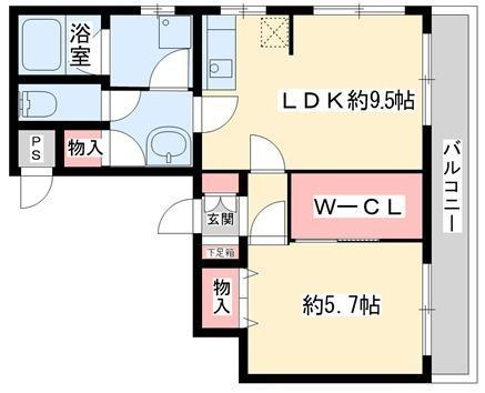 クレイン南台(1LDK/2階)の間取り写真