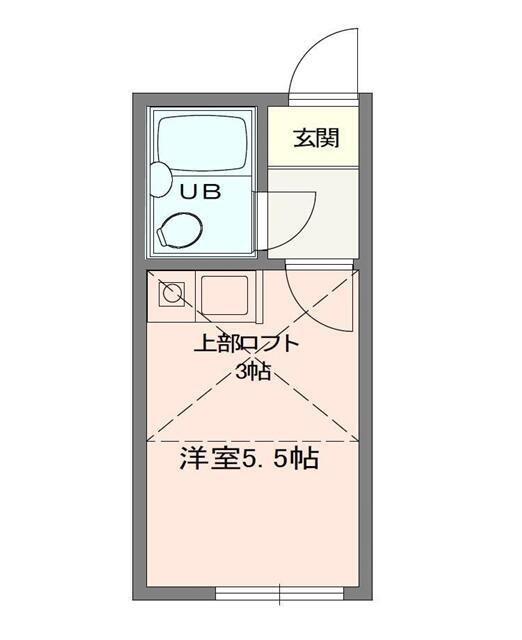 ガーデンハイツ金沢A棟(ワンルーム/2階)の間取り写真