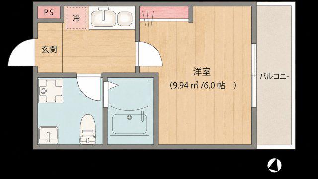 DELIGHT TOWN(1K/2階)の間取り写真