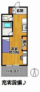 SANDAVILLA27(ワンルーム/3階)の間取り写真