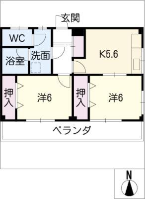 メゾン オーク(2K/3階)の間取り写真