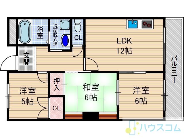 サングリーン春日丘(3LDK/1階)の間取り写真