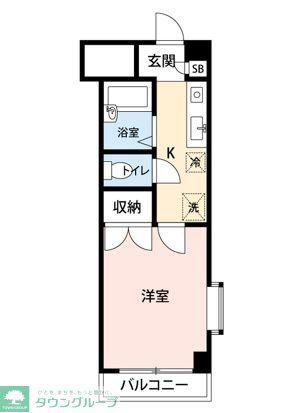 マイナビSTAYミライエ成増(1K/2階)の間取り写真
