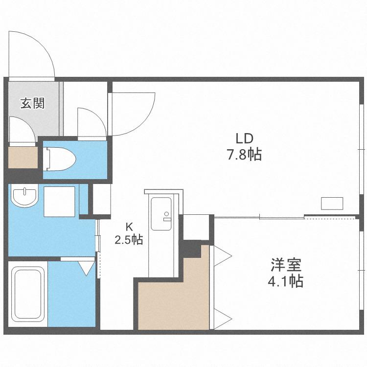 VEEL GELUK(1LDK/3階)の間取り写真