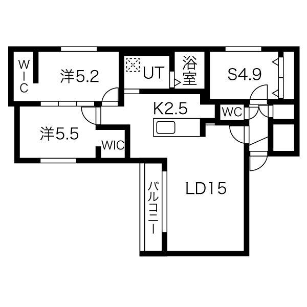 パーチェ円山裏参道(3LDK/3階)の間取り写真