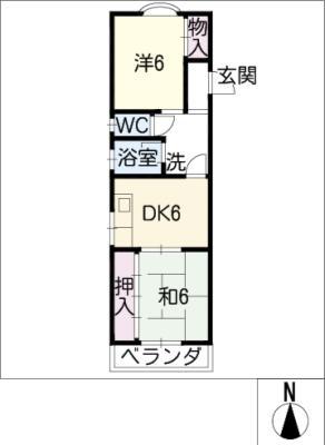 光洋ハイツ(2DK/3階)の間取り写真