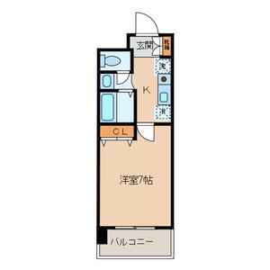 島田マインドタワー(1K/7階)の間取り写真