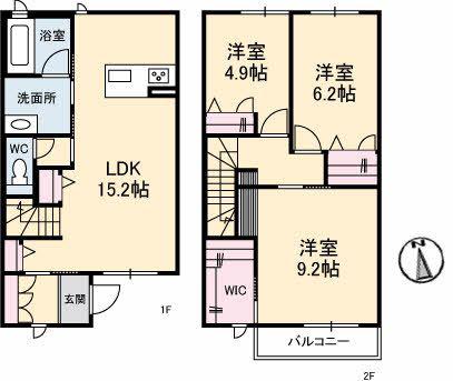 シャーメゾン グローカル(3LDK/1階)の間取り写真